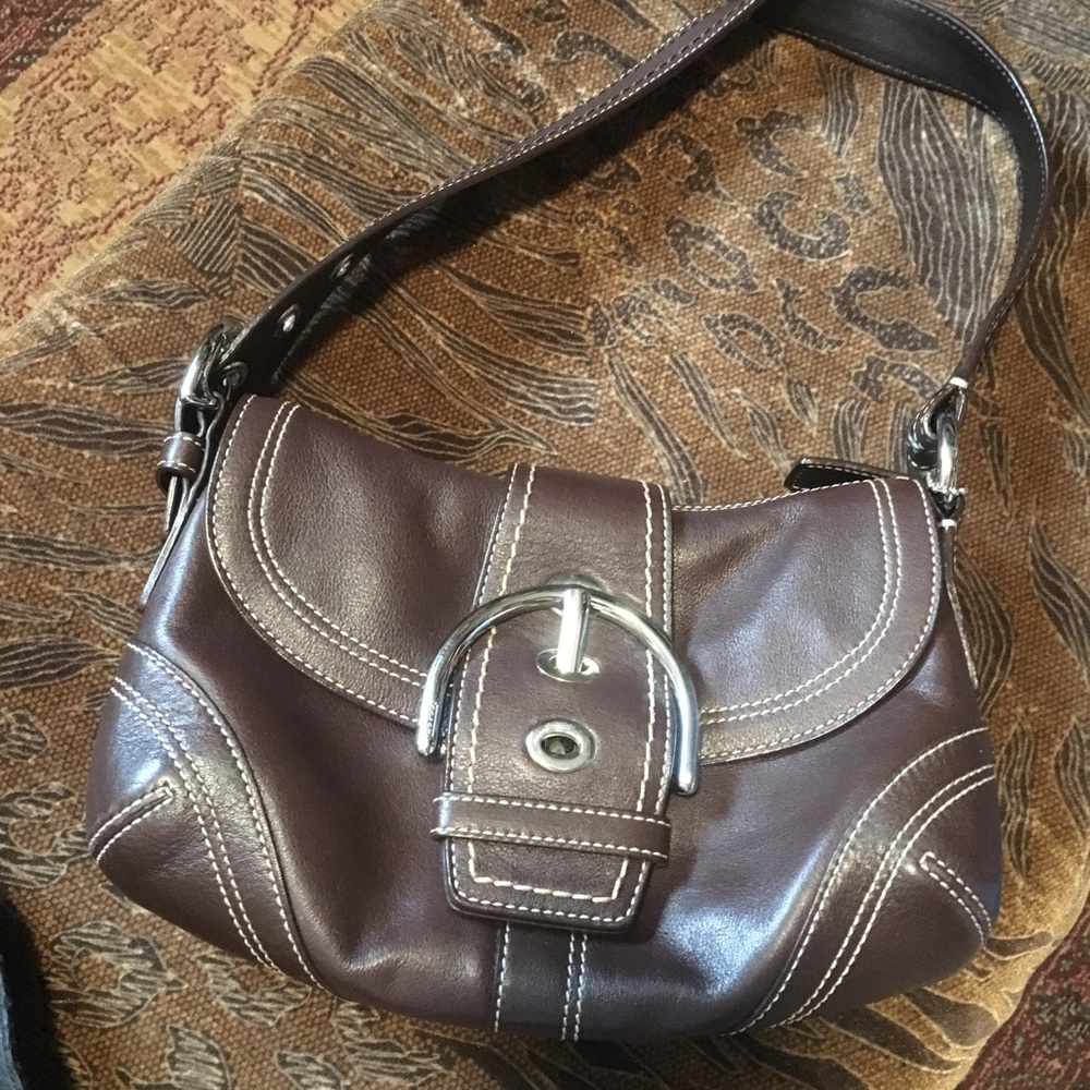 Coach brown leather hobo